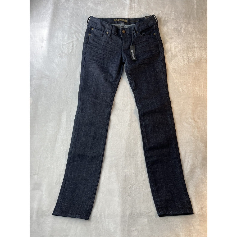 EXPRESS JEANS Jeans Women 2 Black Slim Fit Skinny Leg Zelda Ultra Low Rise 30x34